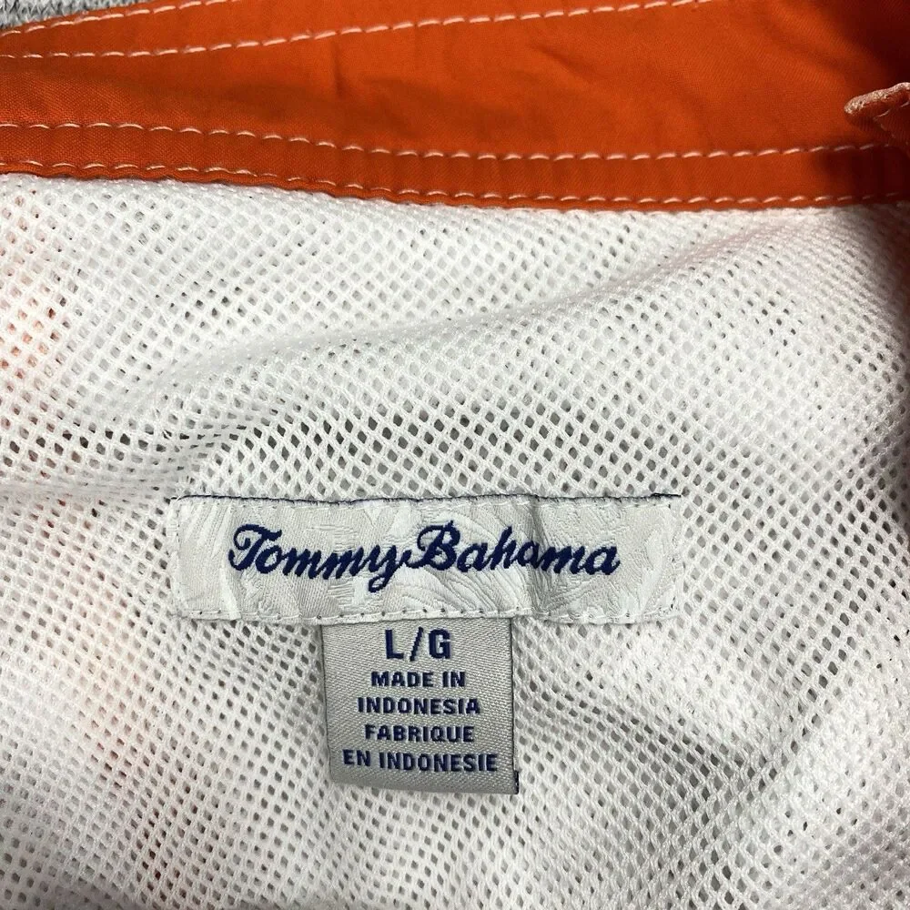 Tommy Bahama Swim Shorts‎ Mens Large  Palm Tree Lined Swimmer Beach Surfer